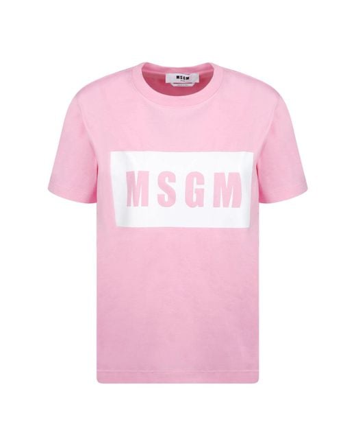 MSGM Pink Cotton T-Shirts And Polos