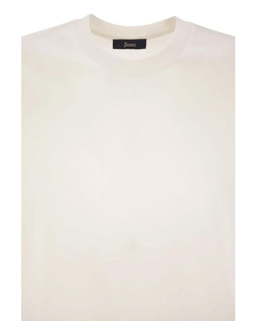 Herno White Cotton Jersey T-Shirt for men