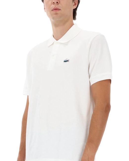 Lacoste White Polo With Logo for men