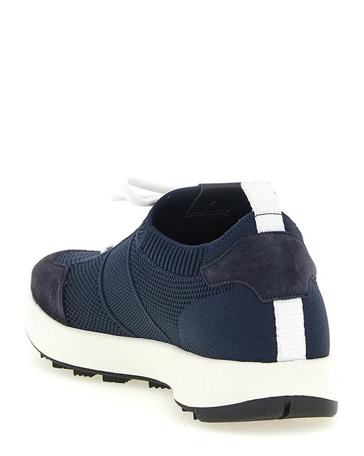 Kiton Blue Technical Cotton Sneakers for men