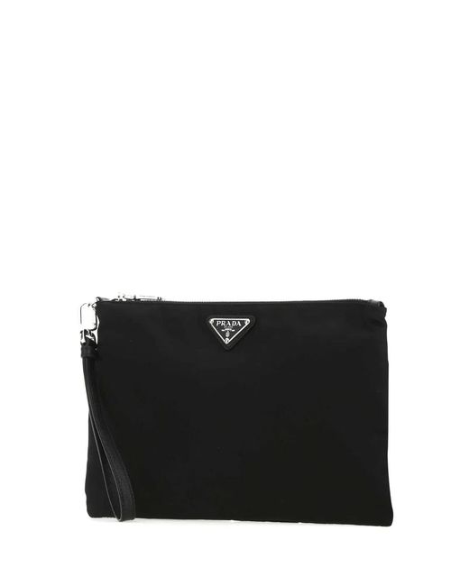 Prada Black Re-Nylon Clutch for men