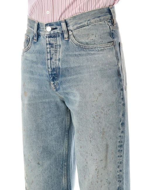 sunflower Blue Relaxed Boot Paint Worn Jeans for men