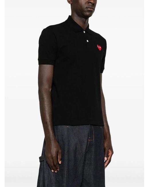 COMME DES GARÇONS PLAY Black Cotton Polo Shirt for men
