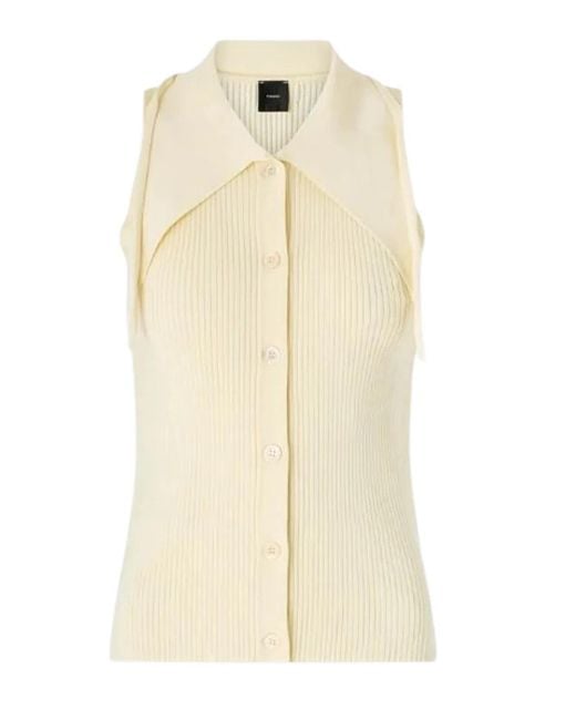 Pinko Natural Snow Viscose Polyamide Top