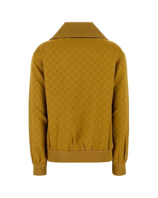 Gucci Yellow Mustard Viscose Blend Polo Shirt