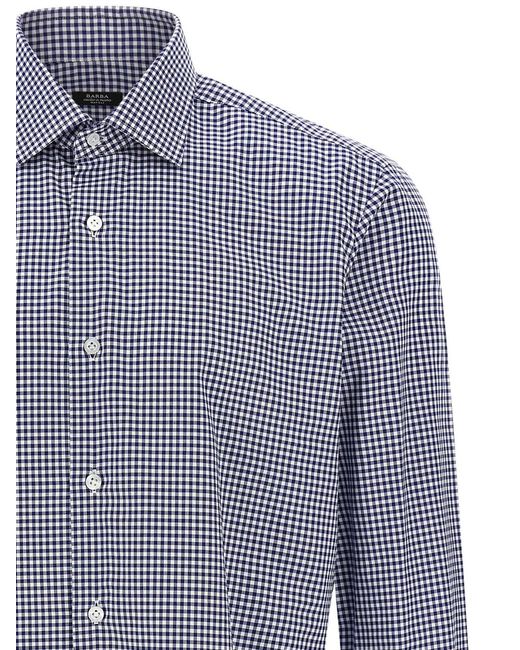 Barba Napoli Blue Vichy Shirt for men