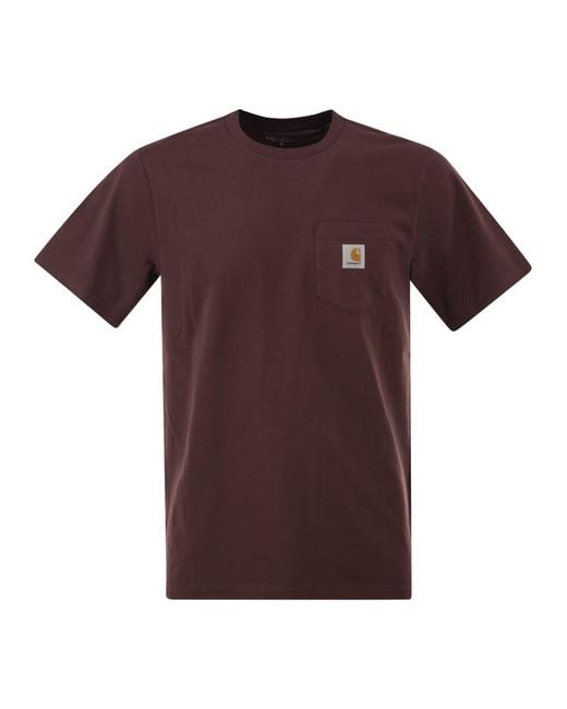 Carhartt Brown Cotton T-Shirt With Pocket
