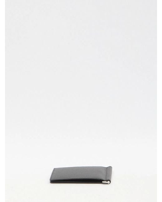 Saint Laurent White Paris Bill Clip Wallet for men