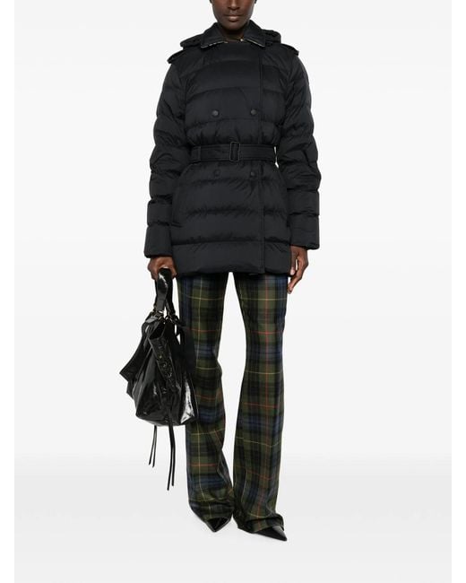 Burberry Black Belted Quilted Coat