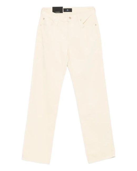 7 For All Mankind Natural Calie Straight Leg Corduroy Pants