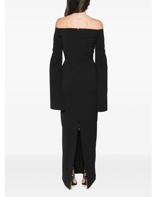 Solace London Black Marcella Maxi Dress