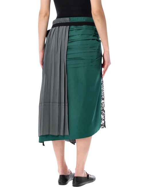 Prada Black Technical Taffeta Patchwork Skirt