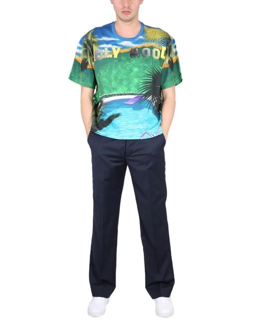 Etro Green California Print T Shirt for men