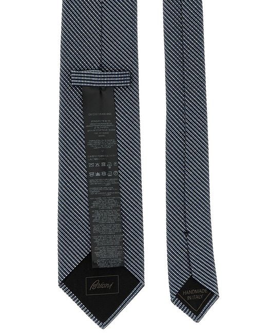 Brioni Blue Jacquard Silk Tie for men