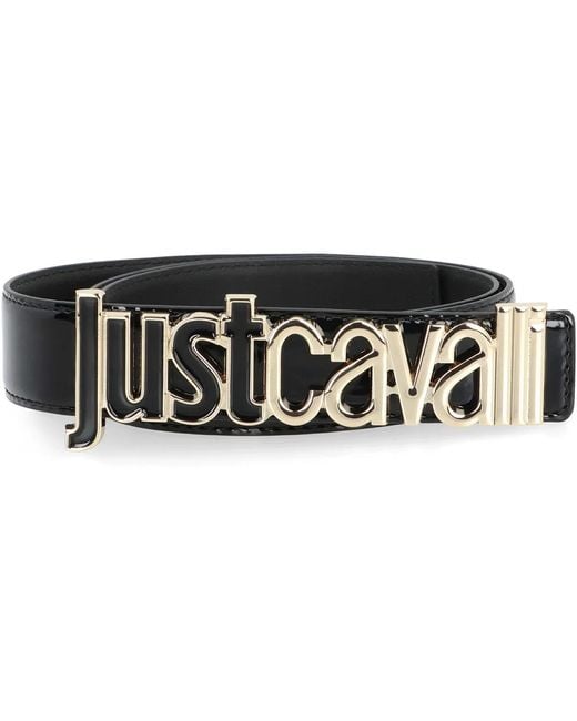 Just Cavalli Black Patent Leather Belt With Buckle