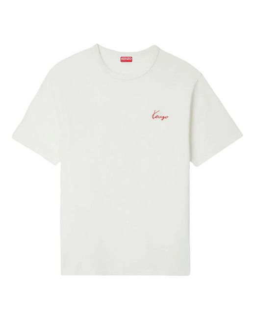 KENZO White "Gots Archive Rose Outlined" Classic T-Shirt for men