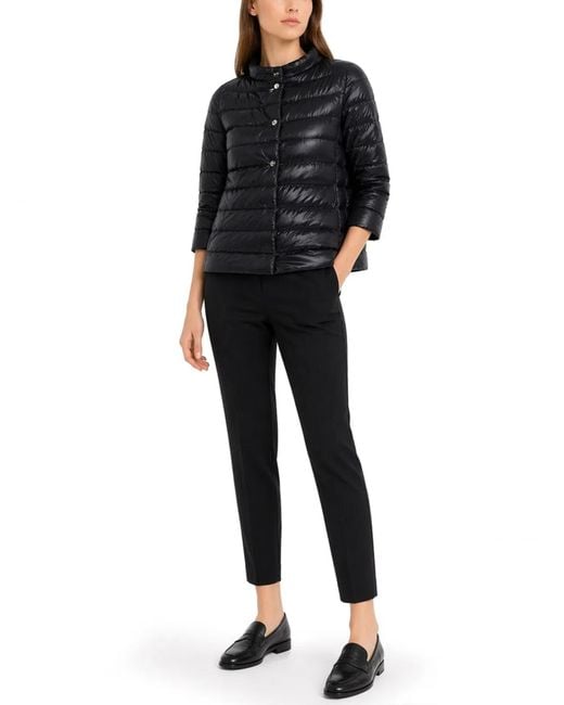 Herno Black Cropped Padded Down Jacket