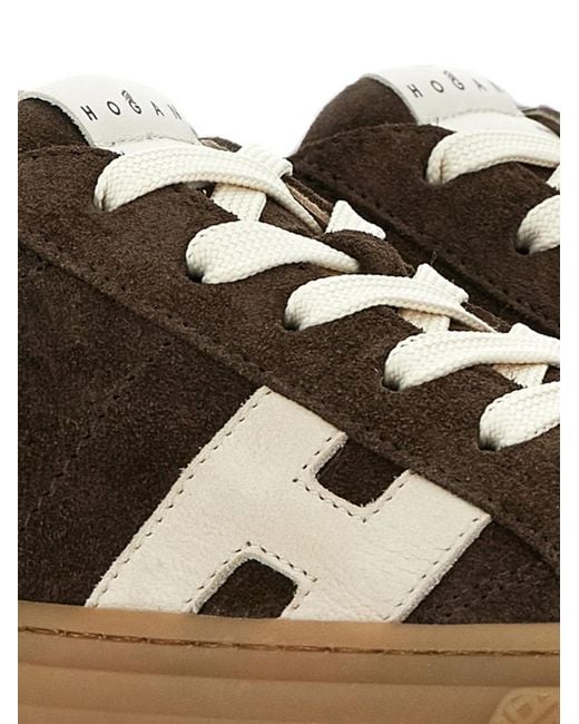 Hogan Brown H705 Leather Sneakers