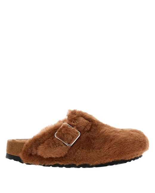 Birkenstock Brown Boston Shearling Clogs