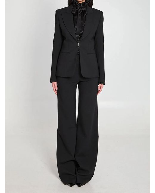 Gucci Black Peak Lapel Blazer