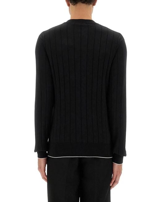Balmain Black Silk And Cotton Knit for men