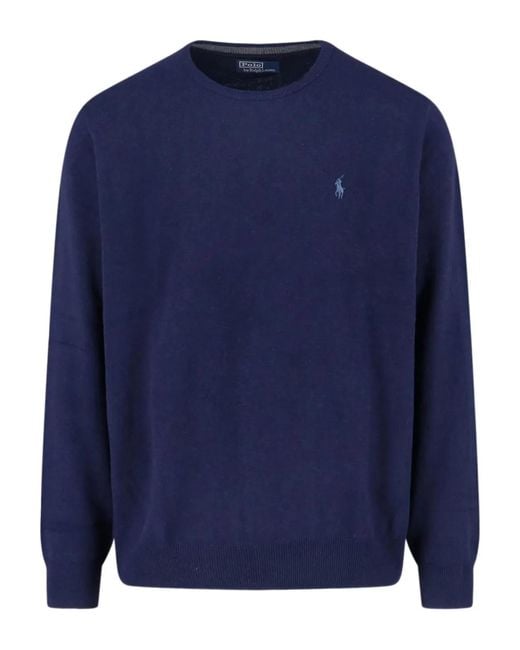 Ralph Lauren Blue Crew Neck Sweater for men
