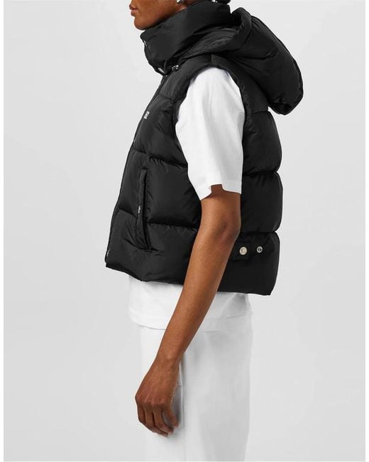 DSquared² Black Logo Printed Down Vest Jacket