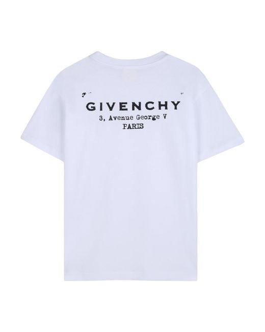 Givenchy White T-Shirt Con Stampa Sul Retro