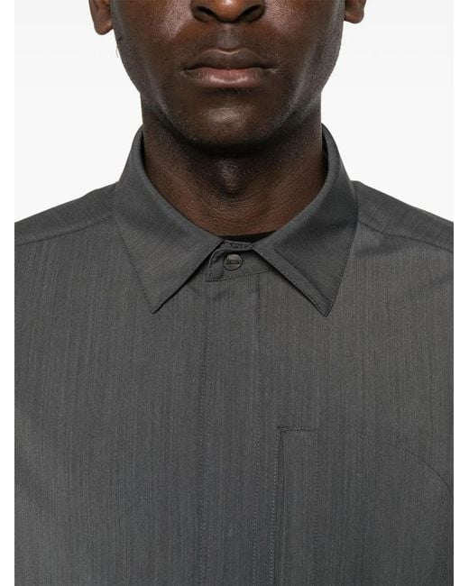 Herno Gray Soft Blend Long-Sleeve Shirt for men