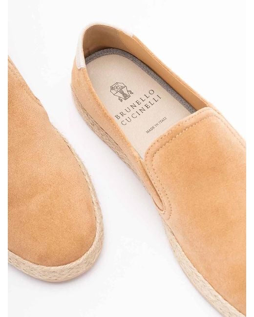 Brunello Cucinelli White Calfskin Espadrilles for men