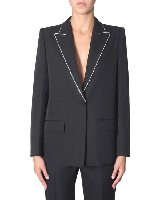 Givenchy Black Wool Blazer With Strass