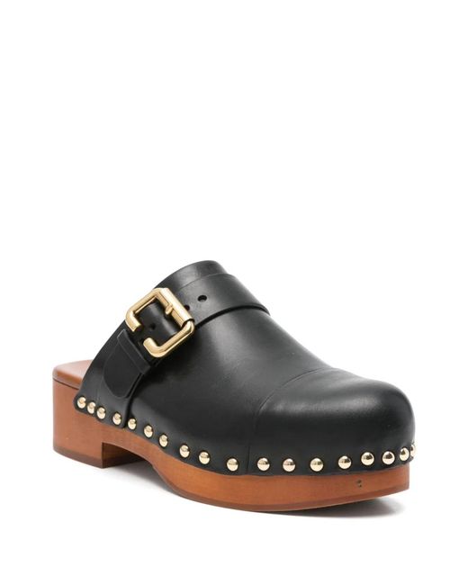 Chloé Black Jeannette Leather Clogs