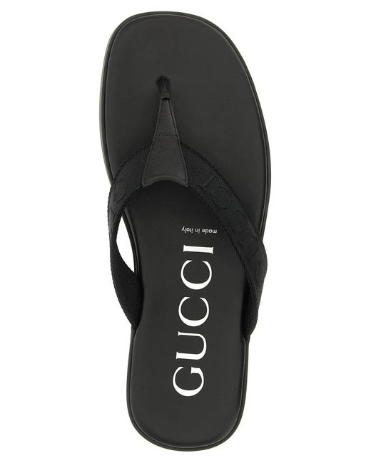 Gucci Black Jacquard Thong Sandals for men