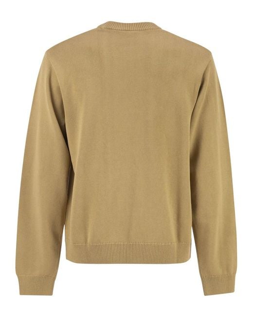 Carhartt Natural Cotton Crew Neck Jumper With Embroidered Logo