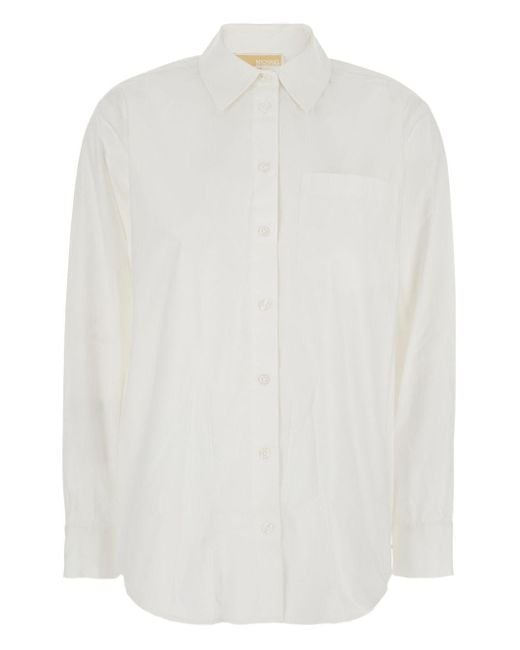MICHAEL Michael Kors White Classic Pocket Shirt With Button-Down Front