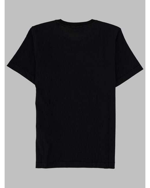 Stone Island Black T-Shirt Con Logo