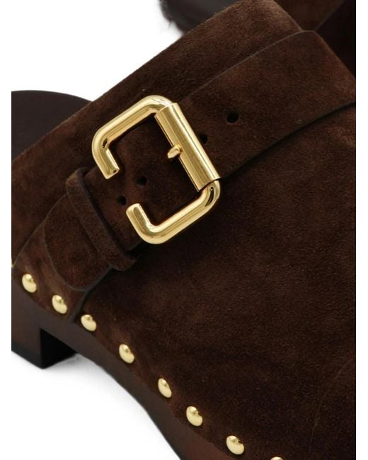 Chloé Brown Leather Mules