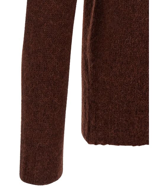 Oliver Lattughi Brown Crew-Neck Sweater for men