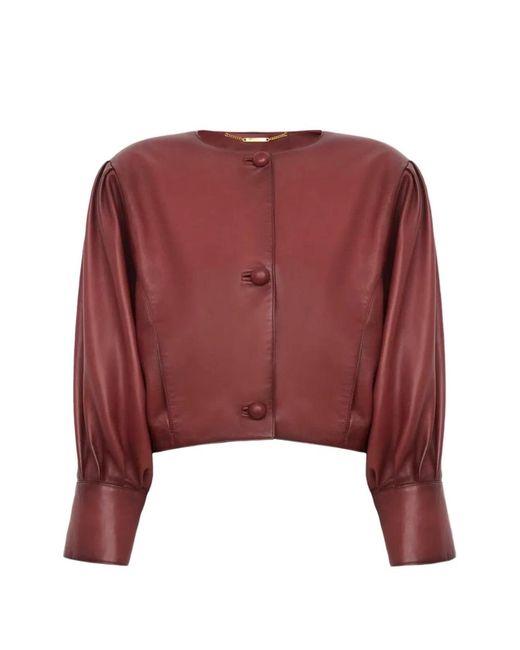 Chloé Red Cropped Collarless Jacket