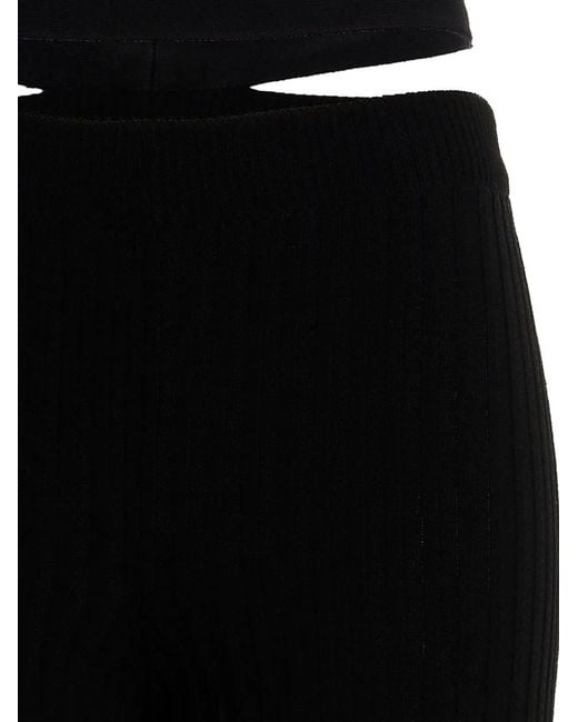 ANDREADAMO Black Ribbed Flared Trousers