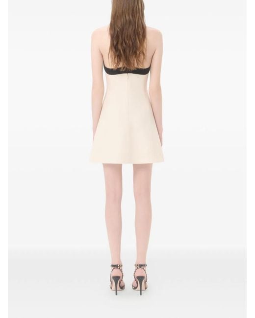 Valentino Natural Wool And Silk Blend Mini Dress