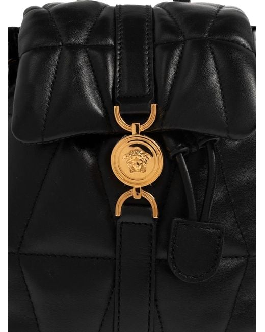 Versace Black Backpack Lamb Leather