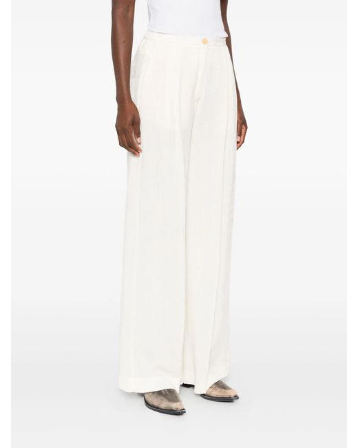 Forte_forte White Giglio Fluid Chic Velvet Pants