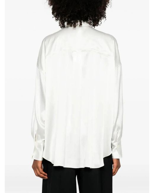 Brunello Cucinelli White Silk Elastan Shirt