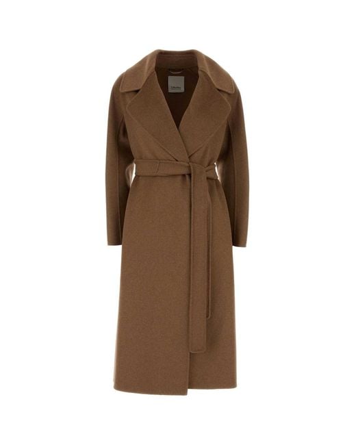 Max Mara Brown Max Mara S Wool Blend Maris Coat