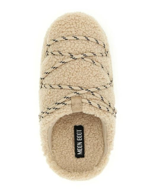 Moon Boot Natural 'Teddy Slipper' Mules