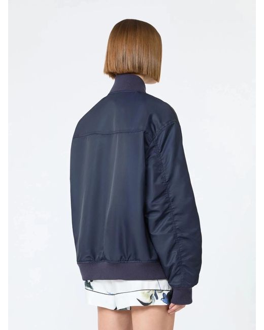 Max Mara Blue Spxangelo Oversized Bomber Jacket