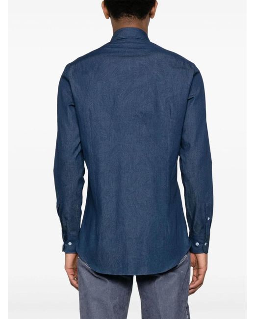 Etro Blue Classic Shirt for men