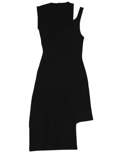 Courreges Black Courregès Ribbed Oblique Dress