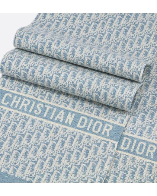 Dior Blue Cashmere Scarf